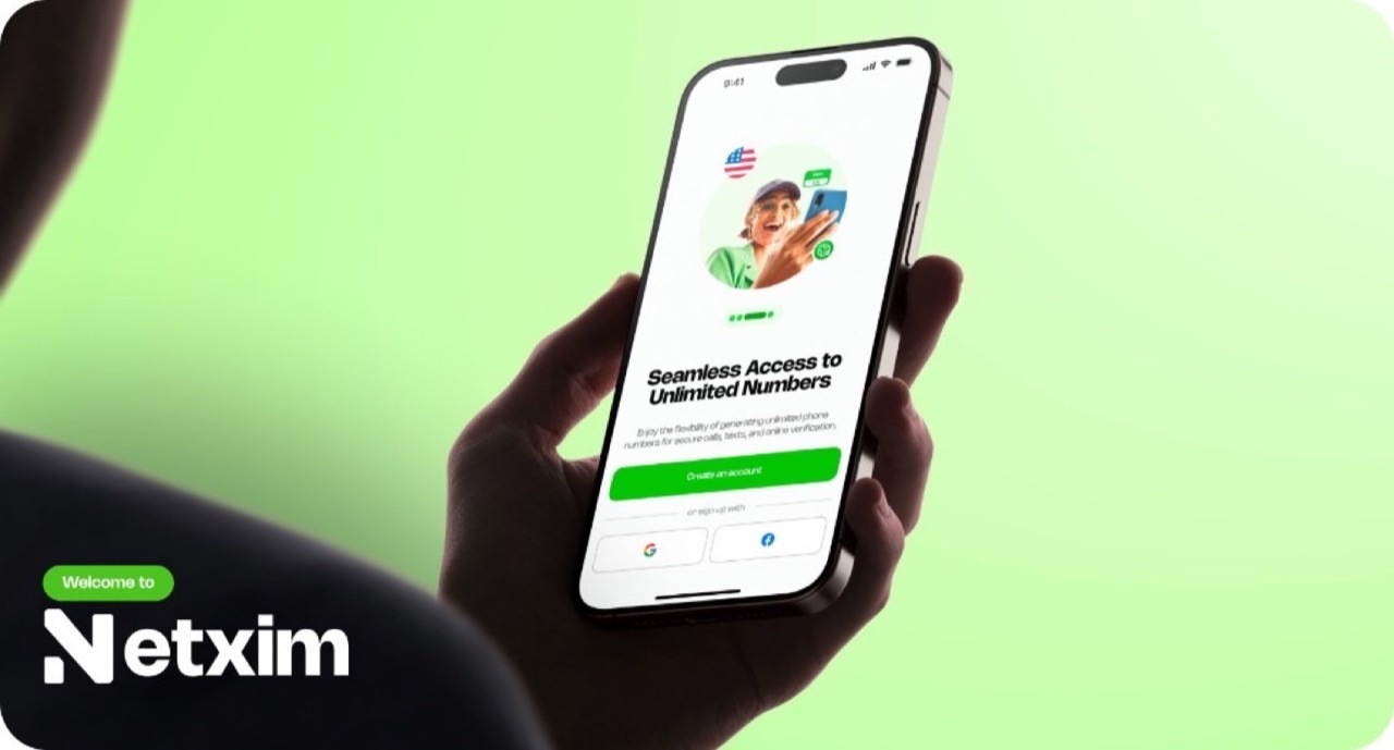 Netxim virtual phone number app onboarding screen